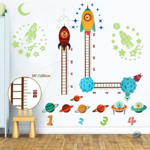 Stickers muraux phosphorescents pour mesurer la taille