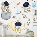 Sticker mural d'astronautes pour décorer la chambre des enfants