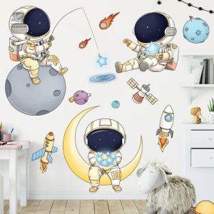 Sticker mural d'astronautes pour décorer la chambre des enfants