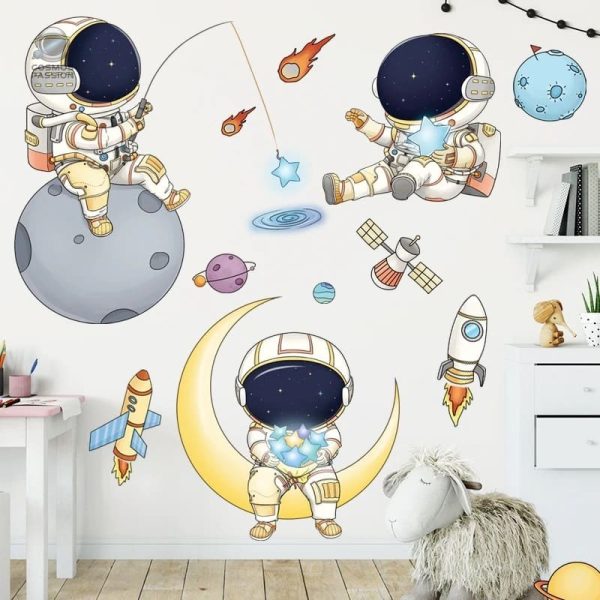 stickers-muraux-astronaute-enfant-1 Sticker mural d'astronautes pour décorer la chambre des enfants