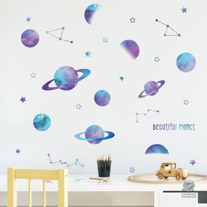 Autocollants représentant des planètes pour un style astral