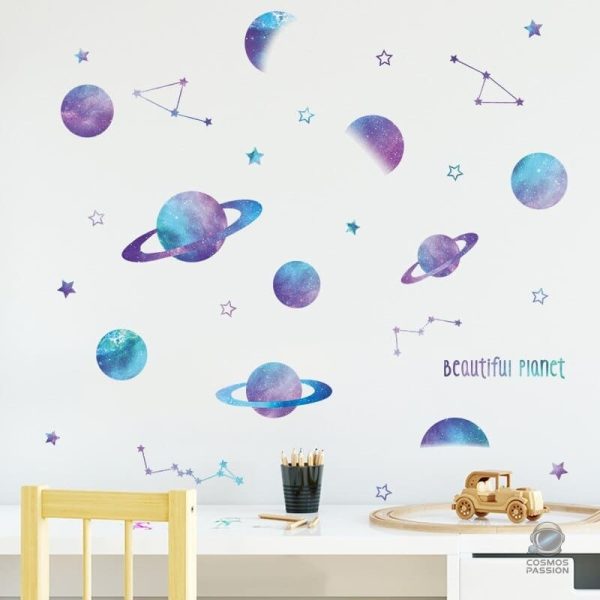Autocollants représentant des planètes pour un style astral