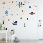 Stickers muraux de station spatiale pour décoration intérieure