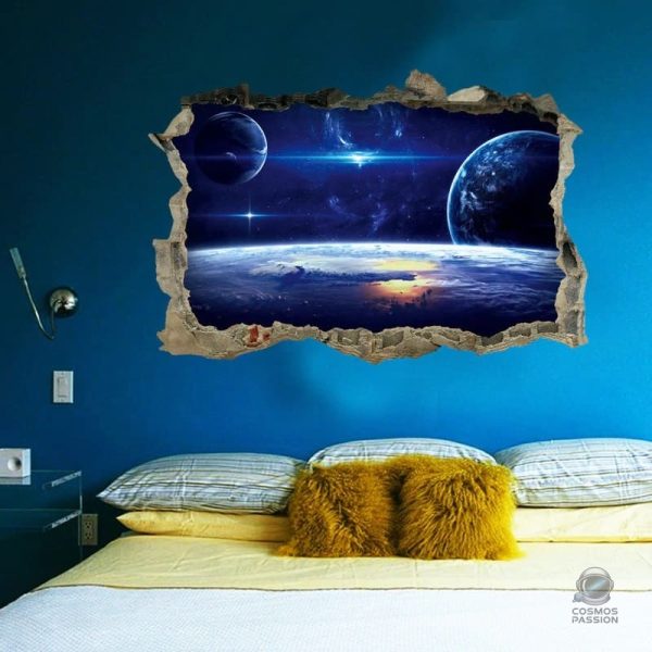 Décorations murales sur le thème de l'univers et des planètes