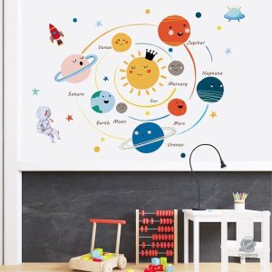 Stickers muraux système solaire pour chambre d'enfant