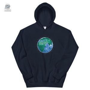 Sweat avec motif de la Terre et éléments cosmiques