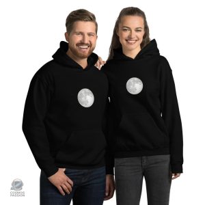 Sweat à capuche avec motif lunaire, style intergalactique