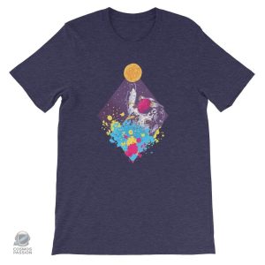 T-shirt avec motif astronaute créatif et coloré