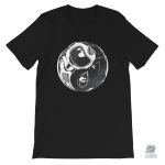 Design Yin Yang avec astronaute et alien, t-shirt tendance