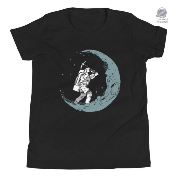 t-shirt-astronaute-croissant-de-lune-enfant-1 T-shirt enfant avec motif astronaute et croissant de lune