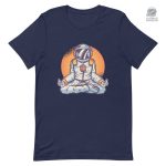 T-shirt espace avec motif d'astronaute méditant