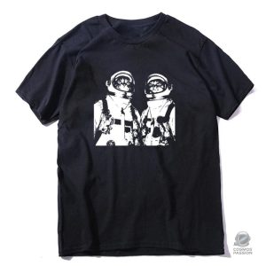 T-Shirt Astronautes pour amoureux des chats et de l'espace