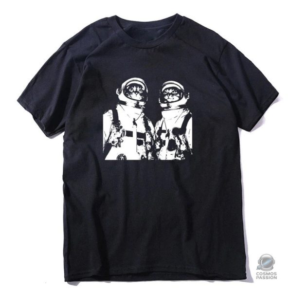 t-shirt-astronautes-les-chats-de-lespace-1 T-Shirt Astronautes pour amoureux des chats et de l'espace