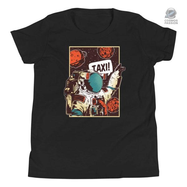 t-shirt-enfant-astronaute-taxi-1 T-shirt enfant Astronaute Taxi sur fond spatial