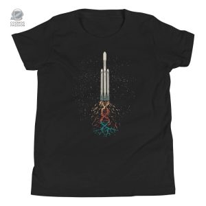T-shirt SpaceX pour enfants avec motif Falcon Heavy