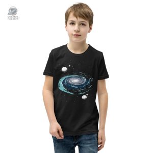 T-shirt enfant sur le thème de l'espace et des galaxies