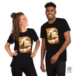 T-Shirt design extraterrestre avec motif pyramidal unique