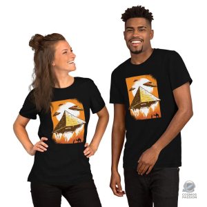 T-Shirt design extraterrestre avec motif pyramidal unique