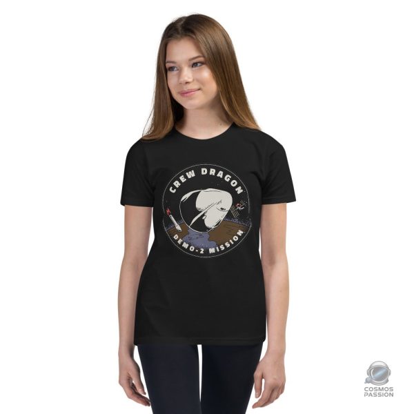 T-shirt enfant avec motif Crew Dragon de SpaceX, thème espace