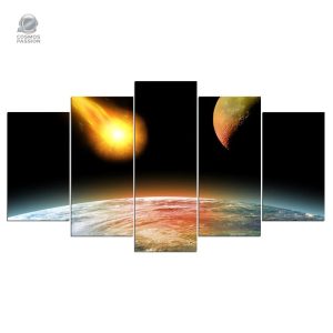 Tableau représentant un astéroïde, art inspiré de l'univers