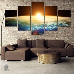 Tableau Lever de Soleil – Évasion spatiale colorée