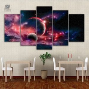 Tableau Planètes dans l'Espace, décor mural astral