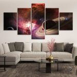 Tableau cosmique vibrant pour décoration murale