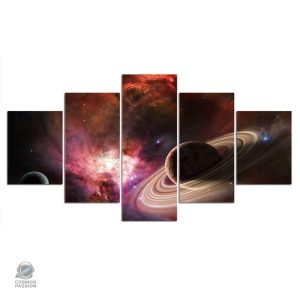 Art mural rayons cosmiques, idéal pour un intérieur spatial