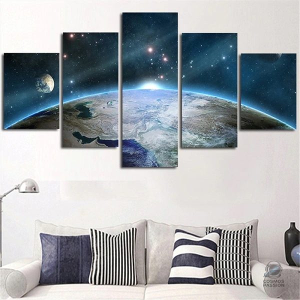 tableau-terre-vue-de-lespace-1 Tableau Terre Vue de l'Espace en décoration murale