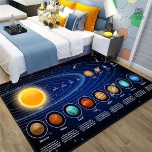 Tapis éducatif sur le thème des planètes pour enfants