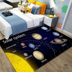 Tapis Espace avec motifs de planètes et d'astres