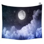 Tapisserie Pleine Lune au-dessus des Nuages en astronomie