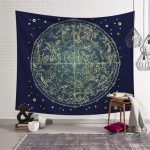 Tapisserie astronomie représentant une carte des constellations