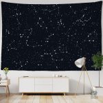 Tapisserie astronomie avec motif de constellations stylisées