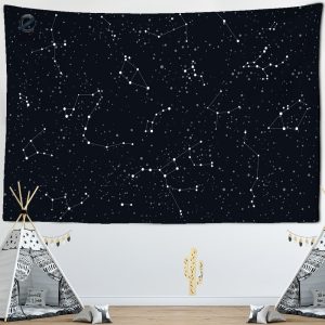 Tapisserie décorative représentant les étoiles et constellations