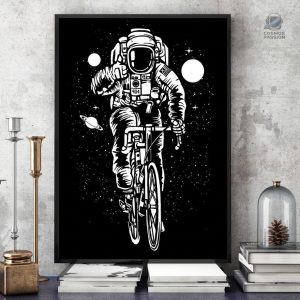 Poster Astronaute en vélo pour décoration murale