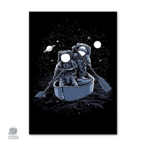Poster Astronautes en Canot pour une décoration originale