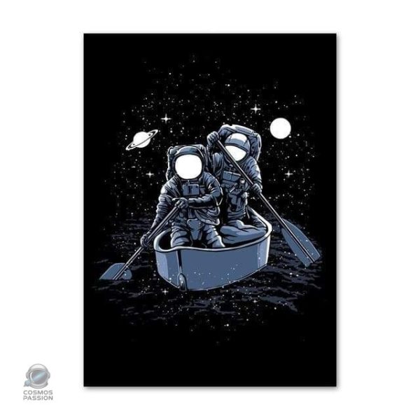 Poster Astronautes en Canot pour une décoration originale