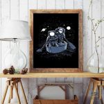 Affiche décorative d'astronautes en canot pour intérieur créatif