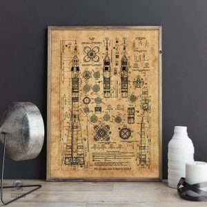 Poster d'espace avec la fusée Soyouz en lancement