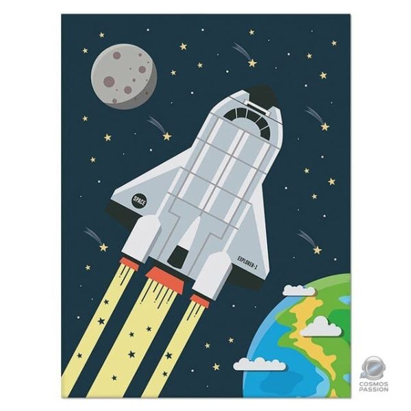 toile-navette-spatiale-1 Poster Navette Spatiale avec thème de l'espace