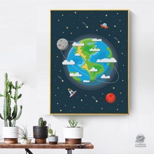 Illustration artistique de la Terre pour décoration intérieure