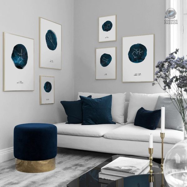 Poster illustrant les constellations du zodiaque