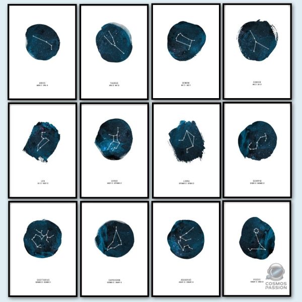 Affiche artistique des constellations astrales