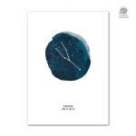 Affiche zodiacale avec dessins des constellations
