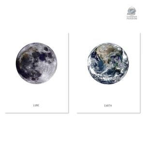 Affiche décorative sur le thème de la Lune et de la Terre